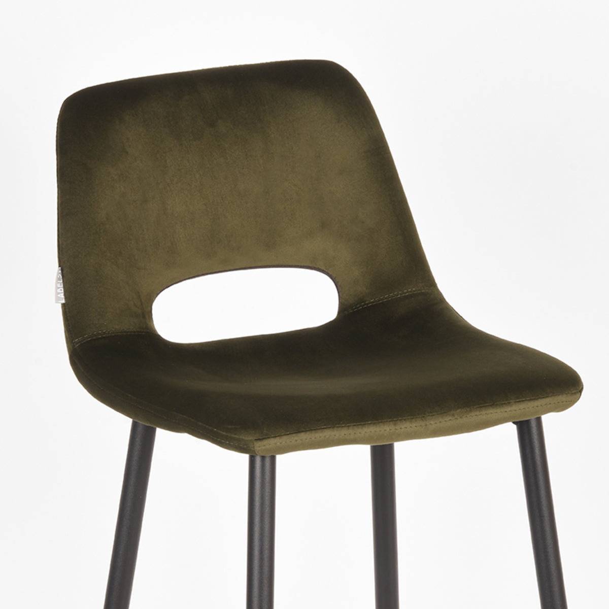 LABEL51 Barkruk Josh - Fluweel - Zithoogte 78